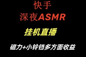 快手深夜ASMR挂机直播，磁力+小铃铛收益（附带工具和5G素材）【揭秘】-21资源库