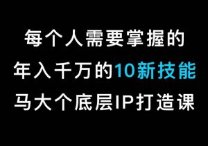 马大个的IP底层逻辑课,每个人需要掌握的年入千万的10新技能,约会底层IP打造方法!-21资源库