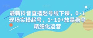 最新抖音直播起号线下课,0~1现场实操起号,1~10+放量稳号精细化运营-21资源库