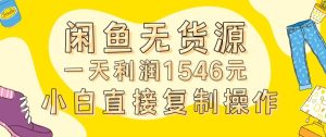 外面收2980的闲鱼无货源玩法实操一天利润1546元0成本入场含全套流程【揭秘】-21资源库