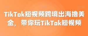 TikTok短视频跨境出海撸美金,带你玩TikTok短视频-21资源库