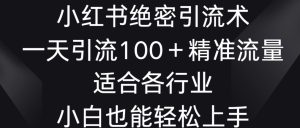 小红书绝密引流术,一天引流100+精准流量,适合各个行业,小白也能轻松上手【揭秘】-21资源库