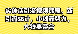 实体店引流视频课程,新引流36计,小钱靠努力,大钱靠整合-21资源库