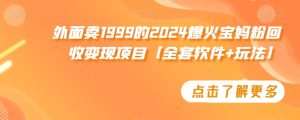 外面卖1999的2024爆火宝妈粉回收变现项目【全套软件+玩法】【揭秘】-21资源库