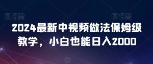 2024最新中视频做法保姆级教学,小白也能日入2000【揭秘】-21资源库
