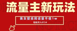 流量主新玩法,美女壁纸和头像,阅读量不低于1w,月入9741【揭秘】-21资源库