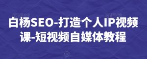 白杨SEO-打造个人IP视频课-短视频自媒体教程-21资源库
