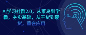 AI学习社群2.0，从菜鸟到学霸，夯实基础，从干货到硬货，重在应用-21资源库