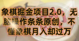 象棋掘金项目2.0,无脑操作条条原创,不懂象棋月入却过万【揭秘】-21资源库