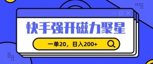 信息差赚钱项目，快手强开磁力聚星，一单20，日入200+【揭秘】-21资源库