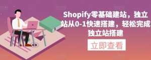Shopify零基础建站,独立站从0-1快速搭建,轻松完成独立站搭建-21资源库