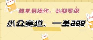 小众赛道，一单299.简单易操作，长期可做【揭秘】-21资源库