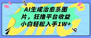 AI生成治愈系图片，狂撸平台收益，小白轻松入手1W+【揭秘】-21资源库
