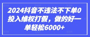 2024抖音不违法不下单0投入维权打假，做的好一单轻松6000+【仅揭秘】-21资源库