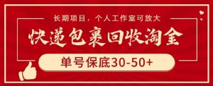 快递包裹回收淘金，单号保底30-50+，长期项目，个人工作室可放大【揭秘】-21资源库