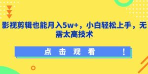 影视剪辑也能月入5w+，小白轻松上手，无需太高技术【揭秘】-21资源库