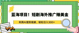 蓝海项目!短剧海外推广赚美金，利用AI混剪视频，轻松日入300+【揭秘】-21资源库