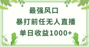 暴打前任小游戏无人直播单日收益1000+,收益稳定,爆裂变现,小白可直接上手【揭秘】-21资源库