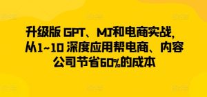 升级版 GPT、MJ和电商实战,从1~10 深度应用帮电商、内容公司节省60%的成本-21资源库
