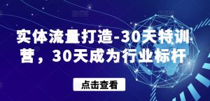 实体流量打造-30天特训营，30天成为行业标杆-21资源库