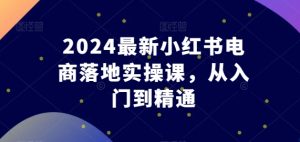 2024最新小红书电商落地实操课,从入门到精通-21资源库