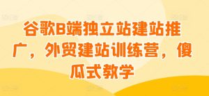 谷歌B端独立站建站推广,外贸建站训练营,傻瓜式教学-21资源库