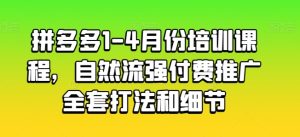 拼多多1-4月份培训课程，自然流强付费推广全套打法和细节-21资源库