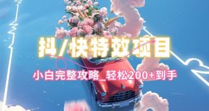 抖音快手双平台特效教程，玩法简单，小白完整攻略，轻松100+到手【揭秘】-21资源库