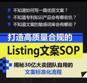 打造高质量合规的Listing文案SOP,掌握亚马逊文案工作的标准化-21资源库