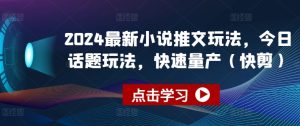 2024最新小说推文玩法，今日话题玩法，快速量产(快剪)-21资源库