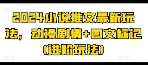 2024小说推文最新玩法，动漫剧情+图文标记(进阶玩法)-21资源库