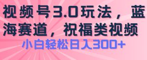 2024视频号蓝海项目,祝福类玩法3.0,操作简单易上手,日入300+【揭秘】-21资源库