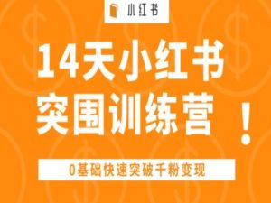 14天小红书突围训练营 ，0基础快速突破千粉变现-21资源库