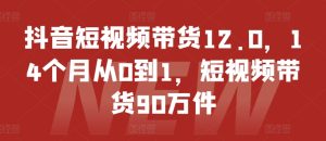 抖音短视频带货12.0,14个月从0到1,短视频带货90万件-21资源库