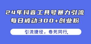 24年抖音工具号暴力引流,每日被动300+创业粉,创业粉捷径,卷死同行【揭秘】-21资源库