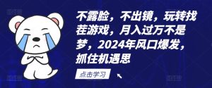 不露脸，不出镜，玩转找茬游戏，月入过万不是梦，2024年风口爆发，抓住机遇【揭秘】-21资源库