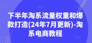下半年淘系流量权重和爆款打造(24年7月更新)-淘系电商教程-21资源库
