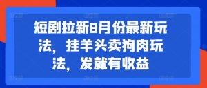 短剧拉新8月份最新玩法，挂羊头卖狗肉玩法，发就有收益-21资源库