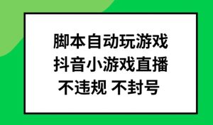 脚本自动玩游戏,抖音小游戏直播,不违规不封号可批量做【揭秘】-21资源库