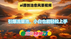 ai原创治愈风景视频，引爆流量池，小白也能轻松上手，篇篇10w+【揭秘】-21资源库