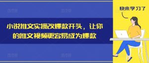 小说推文实操改爆款开头，让你的推文视频更容易成为爆款-21资源库