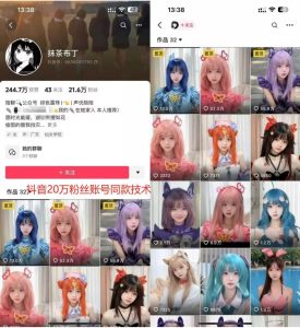 云天二次元美女起号教学，月涨10万粉丝，不判搬运-21资源库