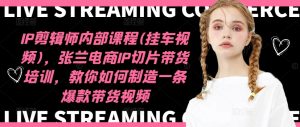 IP剪辑师内部课程(挂车视频)(更新09月),张兰电商IP切片带货培训,教你如何制造一条爆款带货视频-21资源库