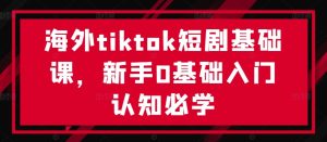 海外tiktok短剧基础课,新手0基础入门认知必学-21资源库