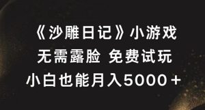 《沙雕日记》小游戏,无需露脸免费试玩,小白也能月入5000+【揭秘】-21资源库