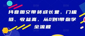 抖音图文带货成长营,门槛低、收益高,从0到1带你学全流程-21资源库