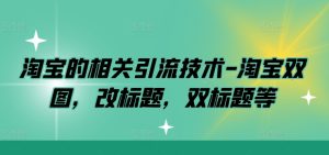 淘宝的相关引流技术-淘宝双图,改标题,双标题等-21资源库