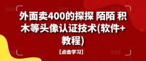 外面卖400的探探 陌陌 积木等头像认证技术(软件+教程)-21资源库