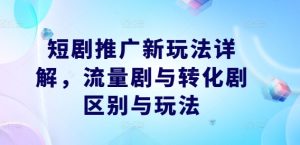 短剧推广新玩法详解，流量剧与转化剧区别与玩法-21资源库