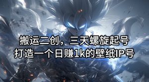 搬运二创,三天螺旋起号,打造一个日赚1k的壁纸IP号【揭秘】-21资源库